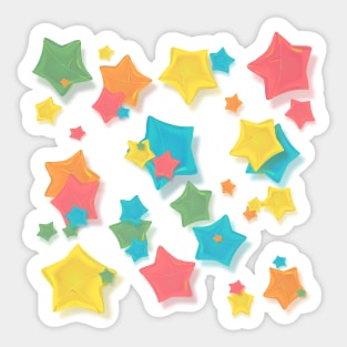Origami Rainbow Stars Sticker